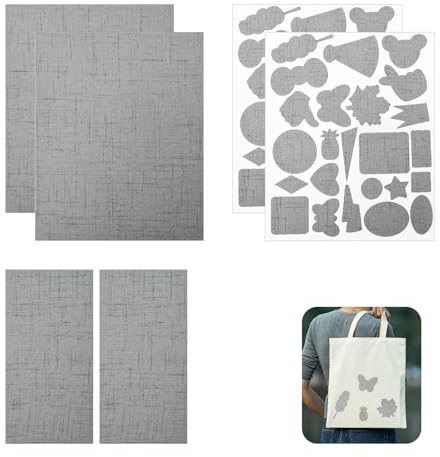 6 Stück Flicken zum Aufbügeln, Hochwertige Qualität Bügelflicken auf Jeans, Jacken, Taschen, Kleider-Flicken für Kleidung Lochreparatur und Dekoration(Grau)