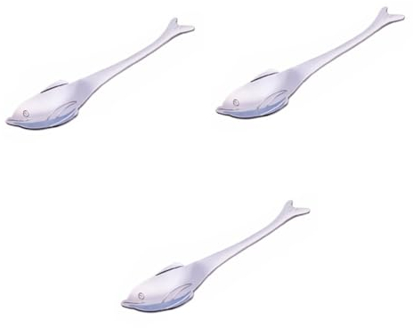 PRETYZOOM 3-teiliges Espressolöffel-set Aus Edelstahl Delfinform Cremesuppenlöffel Wiederverwendbarer Teelöffel Rührlöffel Für Kaffee Silber