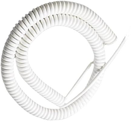 Telescopic Wire Spiral Cable, White Spiral Power Scalable Cord 2 Core x 0.75m2 Copper Core 3 Core x 2.5m2 Spring Telescopic Electrical Cable Wire Retractable Coil(Stretch 1.2 meter 2 Core 18AWG)