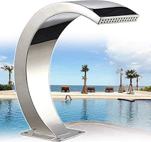 PLMNBQWE Fontaine Cascade pour Piscine Cascade en Acier Inoxydable Fontaine en Acier Inoxydable Cascade de Piscine, pour étangs extérieurs Piscine Jardin Pa