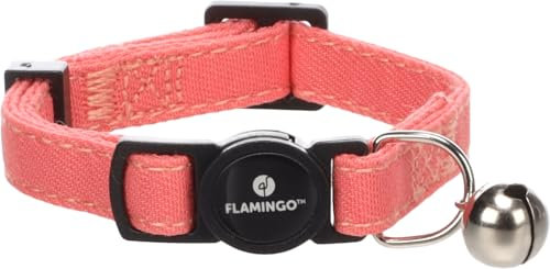 Flamingo Halsband für Kätzchen Lomi Zartrosa – 15-22cm x 10mm x 2mm, Mit Katzenbändchen, Kätzchen