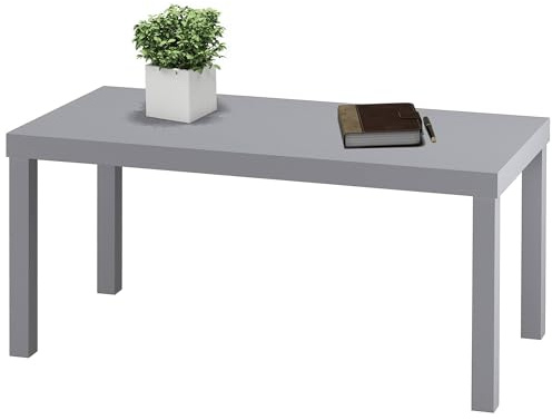 URBNLIVING Coffee Sofa Side End Desk Table for Living Room, Home Office, Functional Accent Furniture, Stylish Desk Table for Office or Living Room, Modern Home Wooden Furniture - Grey
