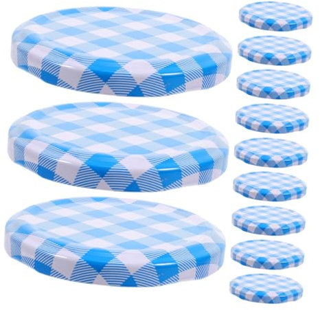 WEKADRIN 50pcs Glass Bottle Cap Tinplate Lid Canning Covers for Wide Mouth Jar Caps Reusable Protective Covers for Canning Supplies