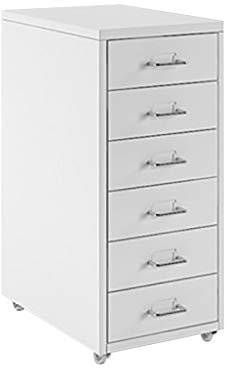 Col Rol Aktenschrank mit Schubladen, 41 x 28 x 69 cm, seitlicher Aktenschrank für Büro, Weiß