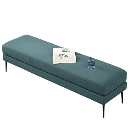 Moderne Bettbank aus grünem Stoff, Schlafzimmerhocker, luxuriös, Wohnzimmer, Sofa, Bank