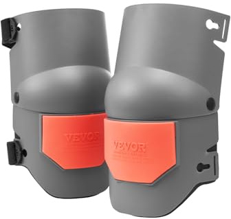 VEVOR Knee Pads for Work, Extra Thick Construction Knee Pads with Foam Cushion - Pro Protection & Comfort, Ideal Roofing Gardening Flooring，Men & Women, Gray and Orange