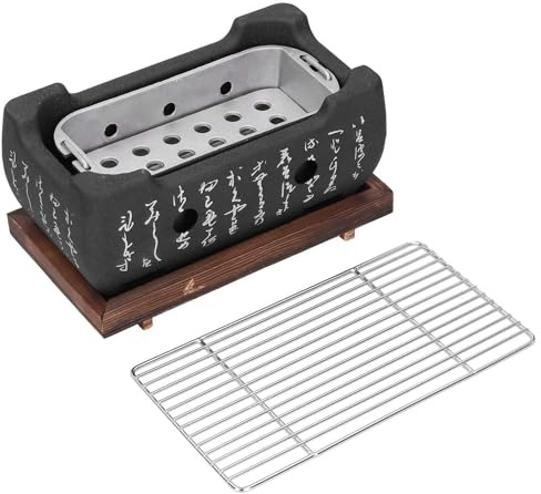 Portable Stainless Steel BBQ Grill, Charcoal Barbecue Stove Oven Aluminium Alloy Lightweight Tabletop Grill for Balcony Garden Camping