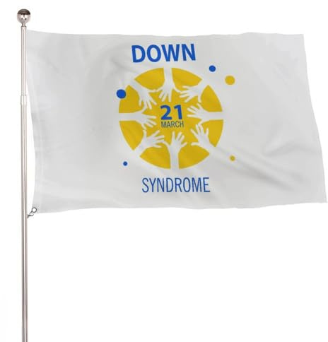 Flagge zum Welt-Down-Syndrom-Bewusstseinstag, Outdoor-Banner, Party-Dekoration, Wandteppich, 35x59 in