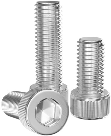 GUEEYUAW 10 Piezas Tornillos Cilíndricos M8 x 30 mm, 304 Acero Inoxidable DIN 912 A2 V2A Tornillos Hexagonales Interiores