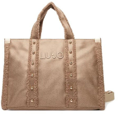 Liu Jo shopper borsa borsa a tracolla Tote Bag Naturale grigio talpa