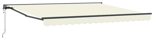 vidaXL Tenda a Braccio Retrattile in Panna, 400 x 300 cm. Materiale in Poliestere, Resistente ai Raggi UV e all'Acqua, con Struttura in Alluminio. È la Soluzione Perfetta per ombrelloni da Balcone m
