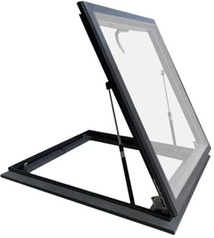 Outdoor Roof Maintenance Hatch with Glass, Basement Ventilation Lighting Window, House Rooftop Window Hatch Lid, Sun Room Aluminum Alloy Frame Skylight Cover, Rainproof Attic Exhaust Vent.