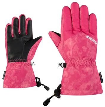Ziener Lett-Z - Guanti da sci per bambini, impermeabili, traspiranti, rosa pop, 7,5