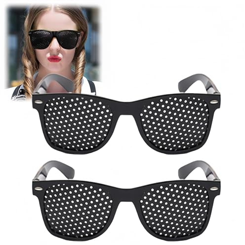 2PCS Unisex Vision Care,Pinhole Glasses,Vision Improvement,Distance Glasses,Strabismus Correction Fatigue Glasses,Pinhole Glasses for Improving Vision,Vision Correction Glasses,Reduce Eye Strain