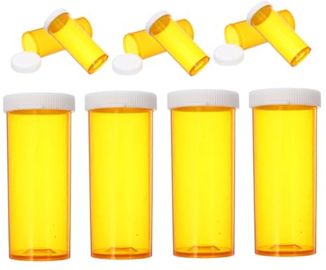 SECFOU 10 pezzi Contenitori Pillole in Plastica Trasparente con Chiusura Ermetica Organizer Medicinali Compatti per Viaggio Ufficio e Attività Outdoor Barattoli per Integratori e Capsule
