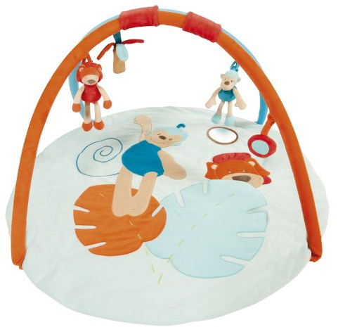 Nattou Jungle 413343 - Coperta per gattonare con arco, decorazione: scimmietta