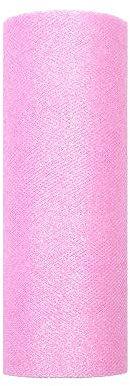 PartyDeco TIUG15-081-KARTON - Rotolo Tulle Glitter, Rosa