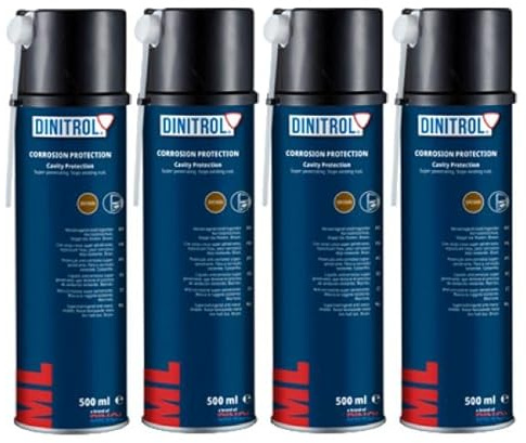Dinitrol ML penetrierendes Hohlraumwachs, 4 x 500 ml, Aerosol-Spraydosen mit je 90-mm-Verlängerungsdüse
