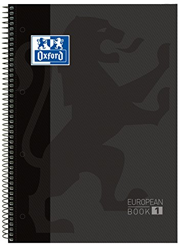 Oxford 100430269 – Perforierter Schreibblock A4 kariert, Deckel extradura, Schwarz