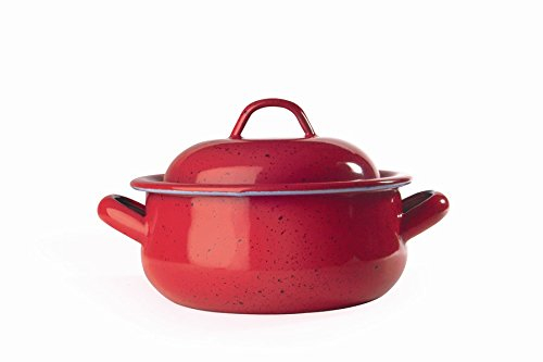 CACEROLA LA ESTRELLA ESMALTE ROJA BOMBEADA 20 CM