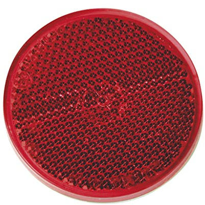 OROK - Lot de 4 catadioptres Rond adhésif/Réflecteur Rond, cataphote - Coloris : Rouge - Diamètre : 60mm - Forme : Ronde - 4 pièces - Accessoires universels pour remorque