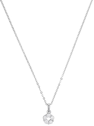 Amor Kette mit Anhänger 925 Sterling Silber Damen Halsschmuck, mit Zirkonia synth., 42 cm, Silber, Kommt in Schmuck Geschenk Box, 2027492