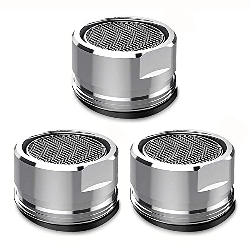 YCTECH 3 Pieces Faucet Filter Replacement Insert Tap Spout Aerator, 24MM Kitchen and Bathroom Diffuser Faucet External Thread Faucet Replacement Part with Gasket