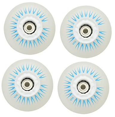 SSCYHT 4 PCS Inline-Skate-Räder, mit LED-Flash-Skate-Rädern Ersatzrad 60 mm/62 mm/64 mm/68 mm/70 mm/72 mm/76 mm/80 mm Inline-Roller für Kinder und Jugendliche,Blau,70mm