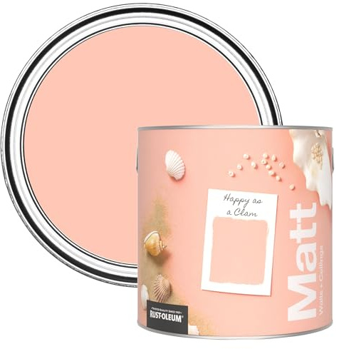 Rust-Oleum ultra strapazierfähige, extra deckende, abwaschbare, rosa matte Wandfarbe - Seestern 2,5 Litres