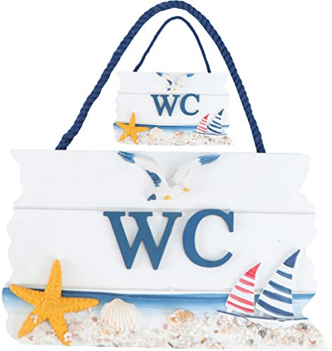 Warmhm 2stücke Toilettenschild Aus Wc-türschild Im Mediterranen Stil Wc-hinweisschild Für Heim Und Hotel Wc-schilder Mit Befestigungsoptionen