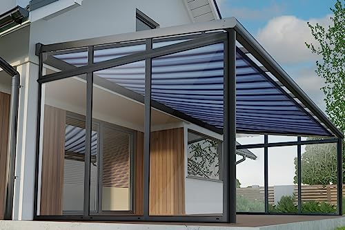 Arilco Terrassenüberdachung | Wintergarten | Inklusive Seitenwände und Terrassenmarkise | Neu | 12mm VSG-Glas | 6m x 4m…