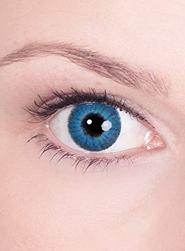 Kontaktlinsen Jahreslinsen Blaue Iris - Motivlinse mit Sehstärke (1 Stück) - Dioptrien: -1,5 - ideal für Halloween, Karneval & Motto-Party