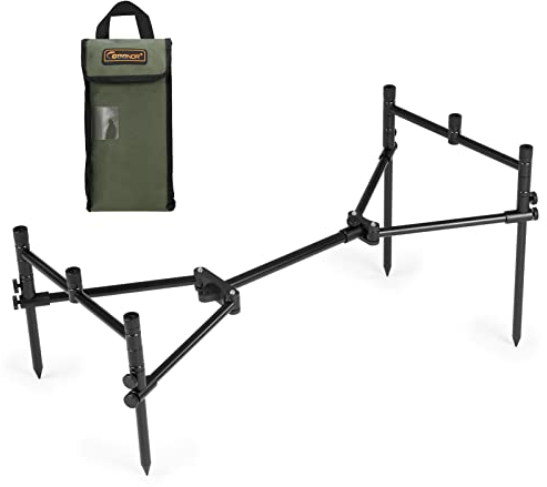 YIWENG Abnehmbarer Angelrutenständer Buzz Bar Pole Rest Kopf Zusammenklappbarer einziehbarer Angelrutenhalter mit Tragetasche,Angeln Buzz Bar