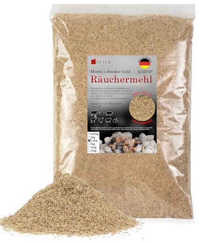Moritz 2,5 kg di farina per affumicatura di faggio, 0,5 – 1 mm, affumicatura a freddo di pesce, carne, salsiccia, formaggio, verdure, anche per barbecue, barbecue, trucioli di affumicatura