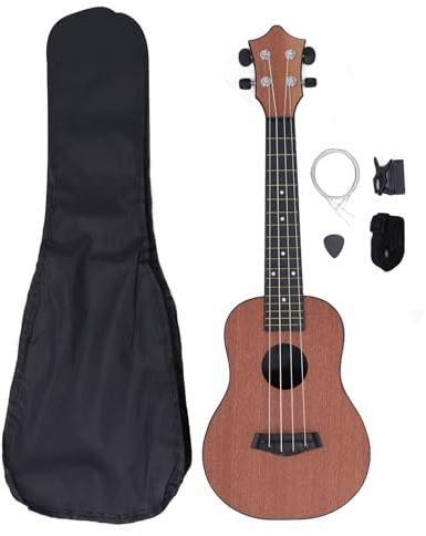 Set di Ukulele da 23 Pollici Ukulele Soprano a 4 Corde per Strumenti Musicali per Principianti con Clip per Accordatura Pickup per Tracolla