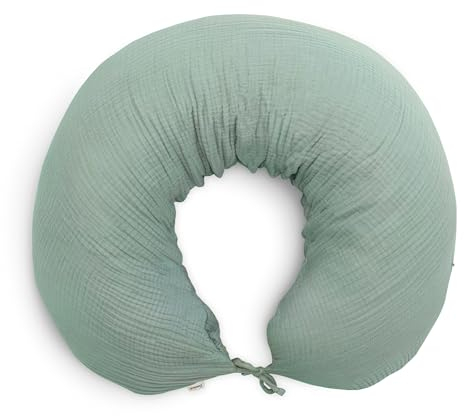 Ehrenkind® Stillkissen aus Bio-Baumwolle | Atmungsaktiv & ergonomisch | Für Schwangerschaft, Stillzeit & Baby | Flexibel & waschbar | Füllung anpassbar Jade 160 cm