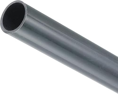 MACHSWON PVC Pipe 12mm ID 14mm OD 200mm Length Round Plastic Rigid Tubing High Impact for Drain Pipe Cable Sleeve(Dark Grey)