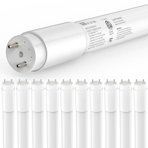 10Pack T8 LED Bulbs 4 Foot, 4FT T8 Fluorescent Replacement, Type A+B,14W 2450LM 4000K Neutral White, Plug & Play or Ballast Bypass, G13, T8 T10 T12 LED Replacement, Frosted Cover