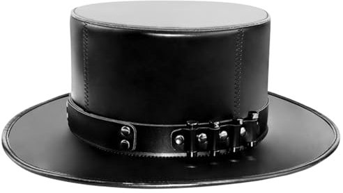 ZwaitL Zylinder für Erwachsene, PU-Leder, Magier, Vintage, viktorianisch, Cosplay, Kostüm, Hut, Damen, Herren, Halloween, Partyhut