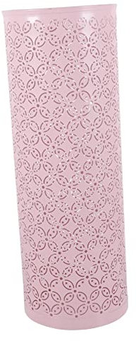 RORPOIR Umbrella Storage Bucket Metal Stable Umbrella Stand Pink Clover Round Entryway Organizer Space-saving Rack for Hotel Restaurant Classroom Use