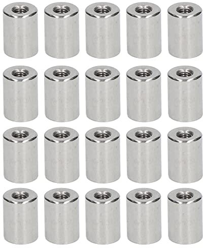 Tuerca de unión de 20 unidades, conector de varilla redonda, rosca interior, acero inoxidable 304, M5 x 0,8, 12 L16 mm