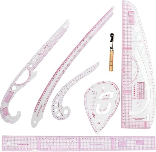 M.J COMFY-LIFE 7Pcs Sewing Ruler Tailor Set Curve Metric Ruler Sewing Ruler Tailor Tool Set DIY Clothing Measuring Rulers Tool Kit