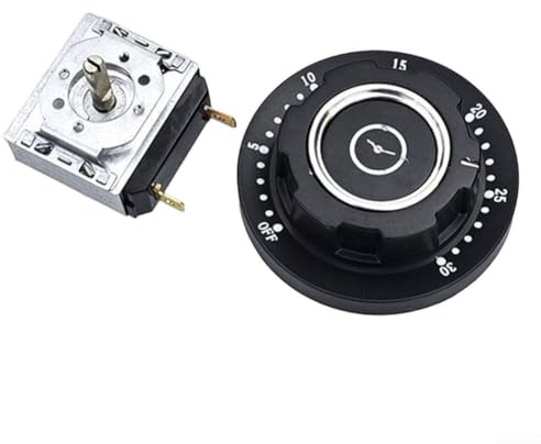 PETSTIBLE Interrupteur minuteur 30/60/90/120 min pour four à micro-ondes avec sonnette mécanique AC 250 V 16 A (30 minutes)