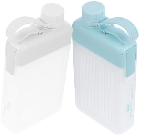 MAGICLULU 2stücke Flache Wasserflasche Tragbar Für Camping Reisen Outdoor Mit Großem Fassungsvermögen Für Wasser, Saft, Tee Und Einfach Zu Reinigen