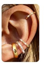 Ear Cuff Set für Damen Ohne Piercing - 4 Paar 14K Goldbeschichtete Ohrklemmen Fake Helix Nicht Verblassend Knorpel Ohrringe für Ungepiercte,Verstellbare Ohrmanschetten in Geschenkbox Gold-Klassik