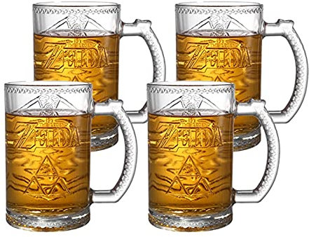 MRKU Bierbecher Schwere Bierkrüge Große Biergläser mit Henkel 24-Unzen-Glaskrüge Klassischer Bierkrug Gläser-Set 4er/6er-Pack Bierkrug