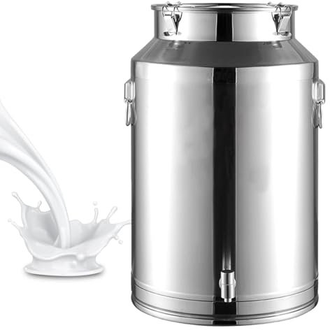 Adima Lattine Di Latte 304 Secchio Bricco per latte in acciaio inox Secchio per Il Latte per latte e vino liquido Tote Jug Lattiera Ermetica in Acciaio Inox 15L/20L/28L,20L