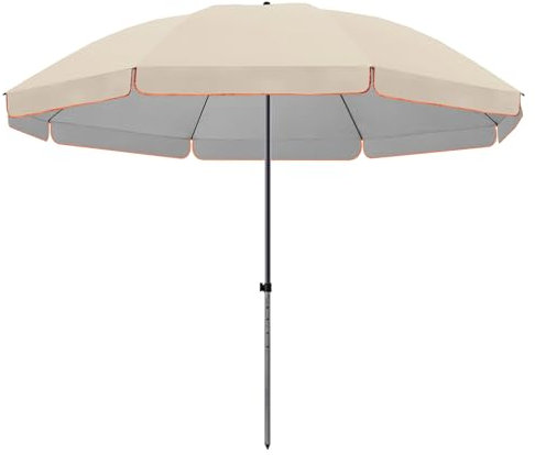 Generico Ombrellone da Giardino, Ombrellone da Mercato Portatile con Protezione UV, Grande Ombrellone per Spiaggia, Terrazza e Prato(240cm/8ft)