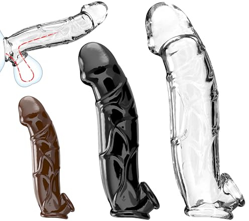 3er Pack Penismanschetten Sex Spielzeug für die Männer - Couples Sex Toys Cock Sleeve,Penishülle für Penisverlängerung und Zeitverlängerung,Sexspielzeug für Paare Extrem Sex,Penis Sleeve Silicone