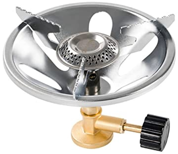 GRIRIW Estufa Portátil de Gas Cabezal de Quemador Compacto y Plegable en Cobre y Acero Inoxidable, para Actividades al Aire Libre como Camping y Excursiones